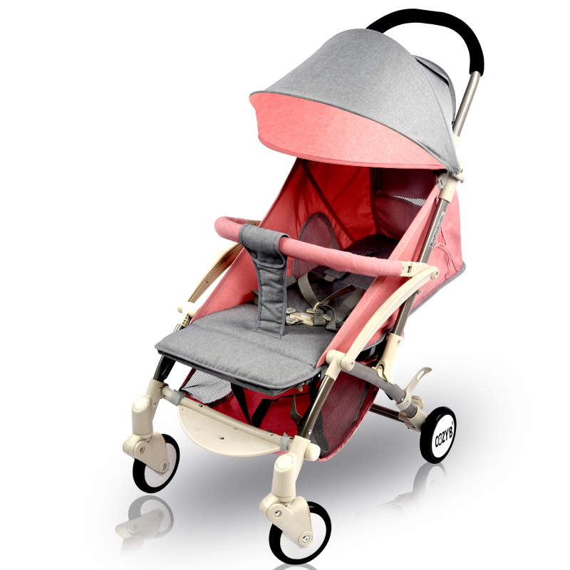 Satoshi's 0-year 3 old baby baby four-wheeled trolley can be seated with a reclining folding super light child's umbrella car