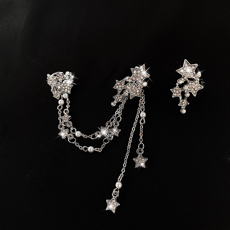 Earrings new trendy long version temperament high-end French Korean earrings female net celebrity earrings earrings ear clips