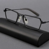 木川 Очки рамки мужская рама рама с двойной светильницей большой лицевая половина ультра -световой титановый титановый факт синего света диск без шестерни Иопия Фотография