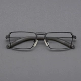 木川 Очки рамки мужская рама рама с двойной светильницей большой лицевая половина ультра -световой титановый титановый факт синего света диск без шестерни Иопия Фотография