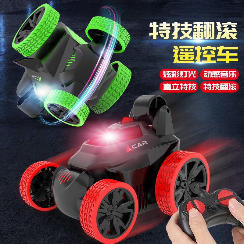 Large children's tumbling stunt car dump truck remote control car off-road remote control car toy car electric racing boy