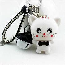 Cartoon big face cat keychain men and women cute creative couple Cat doll key chain ring bag Bell pendant