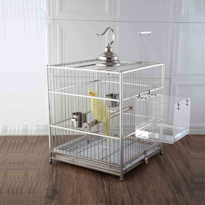 304 stainless steel bird cage square myna mynah tiger skin peony parrot cage breeding full set of large bird cage