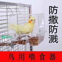 Bird food box anti-splashing splash-proof parrot automatic feeding feeder Starling food Cup bird supplies bird feeder