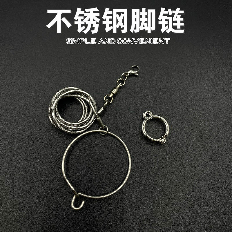 Stainless Steel Parrot Foot Chain Tiger Leather Peony Genwind Alloy Foot Ring Snake Bone Chain Anti Escape Octagobird Supplies Utensil