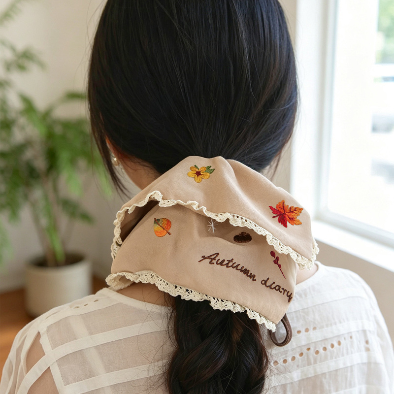 Embroidery DIY Kit for Handmade Scrunchies, Simple and Stylish Hair Accessories, Gift for Best Friend