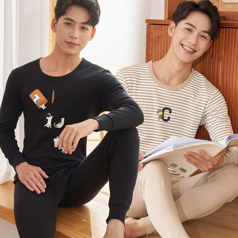 Teen pure cotton autumn sanitary pants suit boy thin hair coat junior high school students shirt pants