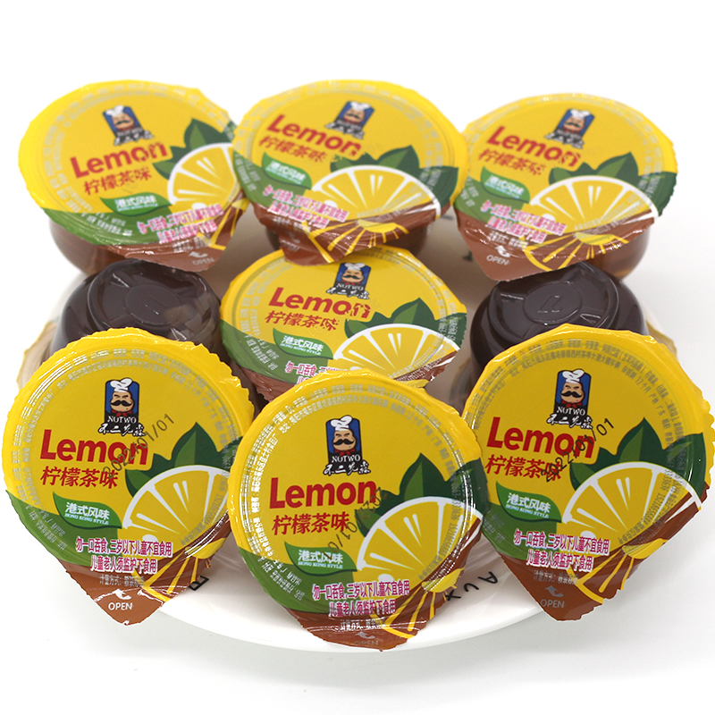 Port Style Lemon Tea Jelly Pudding Iced Black Tea Jelly Coconut Fruit Grain Net Red Zero Fat Snack for Children's Food