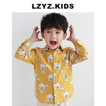 lzyz childrens wear childrens shirt long sleeves spring and autumn Korean version of spring clothes boys childrens tops 2020 foreign air baby shirt
