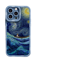 QBIG applies Apple (send high-definition film) new 14promax oil painting scenery 13 liquid silicone gel 12 simple crowd 11 lens full package protective sleeve 14plus anti-fall soft shell art