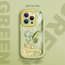 QBIG is suitable for Apple (free high-definition film) 15Pro mobile phone case silicone soft shell iPhone13ProMax simple protective cover female 14Plus creative Apple 12 all-inclusive