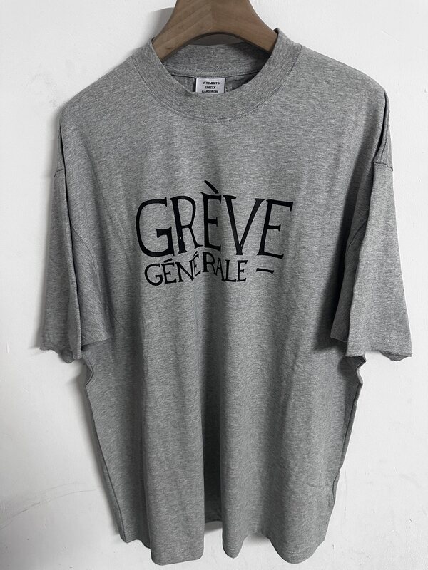 High-End Version】Vet Paris Style 2027 New Letter Print Logo Unisex Loose Short-Sleeve T-Shirt
