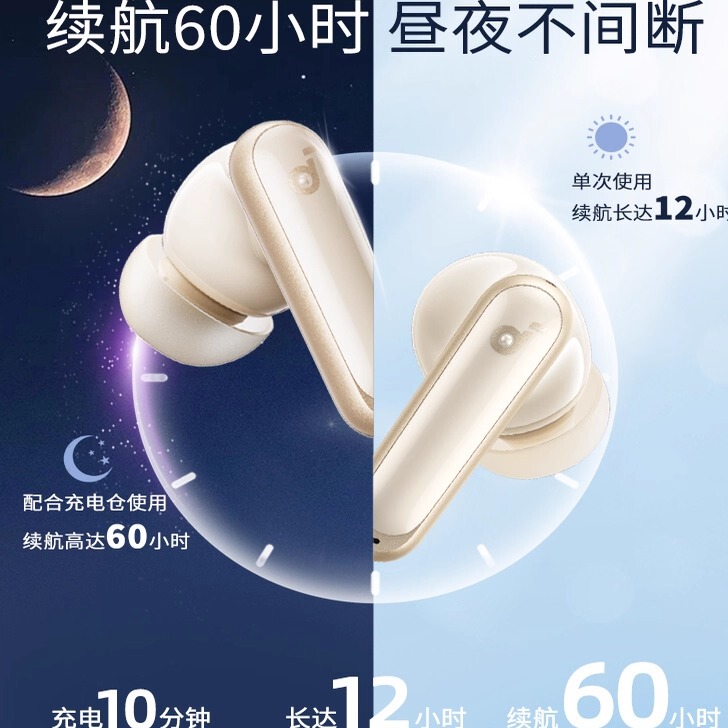 Anker/Anker Soundcore A3955 Super Power Mini Eggshell Upgrade P40I Wireless Bluetooth Noise-Cancelling In-Ear Headphones
