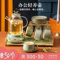 Nordic light luxury style boiled fruit teapot cup set Glass heat-resistant high color value can heat afternoon tea set