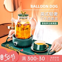 Light luxury Nordic teacup kettle set with tray Household water living room cup High-value glass water cup tea set