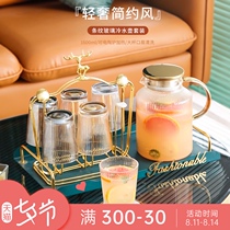 Glass flower teapot set Light luxury afternoon tea set British living room household can heat and cook fruit teapot large capacity