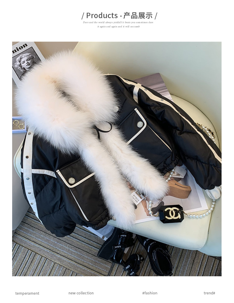 Старинное пальто 【原创小众】黑色棉服女2023冬季新款加绒加厚短款毛绒外套ins潮