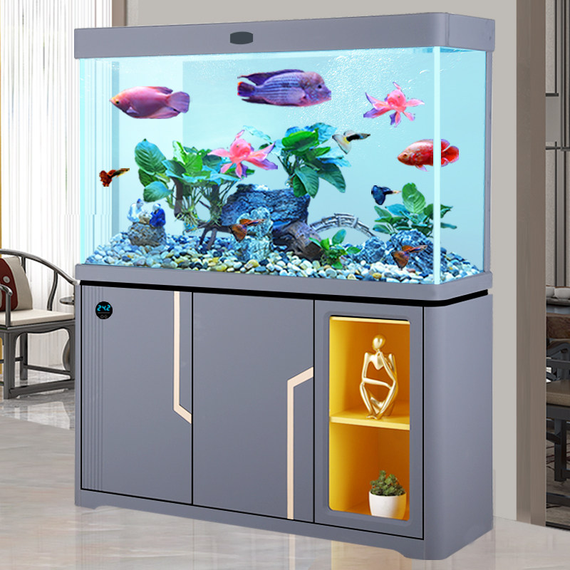 Fish Tank Large Living Room Bottom Filter Small Aquarium Round High-end Screen Intelligence 2021 New Light Lavish Fish Tank-Taobao