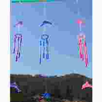 Creative plastic wind chime decoration pendant metal tube dolphin small wind chime pendant pastoral wedding cross-border gift