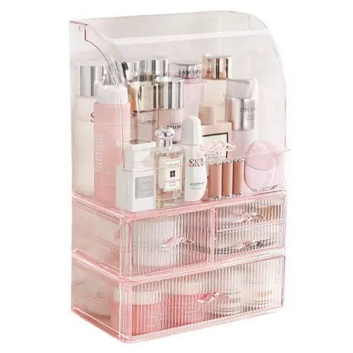 Косметическая настольная коробка для хранения, туалетный столик, вместительная и большая помада для ухода за кожей