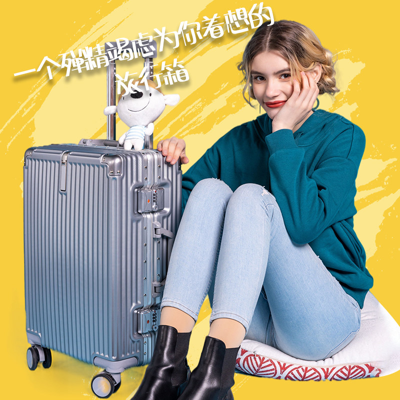 Borden kangaroo suitcase trolley case female 26 students large-capacity suitcase 20 inch boarding strong and durable suitcase