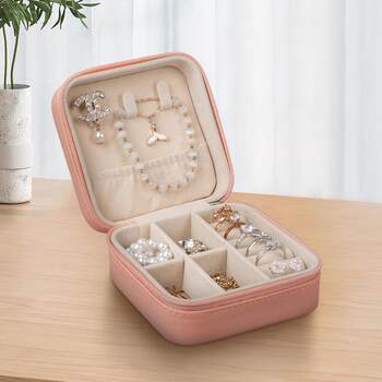 Simple ins cross-border mini jewelry storage box travel portable jewelry box small ring bag decoration hot style