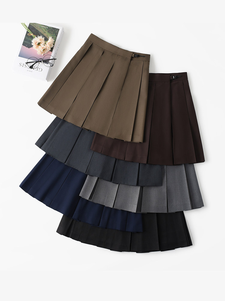 Mountain and River JK Pleated Skirt Women's Half-Length Pleated Skirt Short Skirt Summer Black A-line Short Dog Short 39cm Basic Solid Color Uniform JK Skirt
