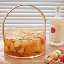 Porcelain wood plate Nordic light luxury dried fruit plate Household living room ins grid snack plate Creative glass handle wine barrel