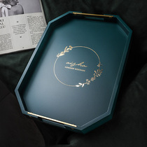 Porcelain wood tray Nordic ins household tea tray Fruit tray wooden tray Light luxury creative coffee table teacup storage plate