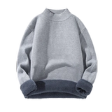 Мужской флисовый демисезонный утепленный зимний трикотажный свитер, высокий воротник