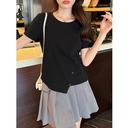 Летняя короткая сексуальная белая футболка с коротким рукавом