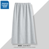 Черная осенняя весенняя длинная юбка, эластичная талия, А-силуэт, средней длины