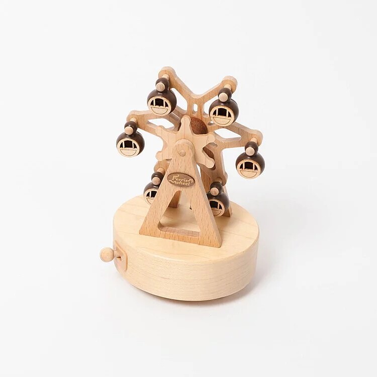 Wooderful life sen live wood music box mini Ferris wheel children Valentine's Day birthday present-Taobao