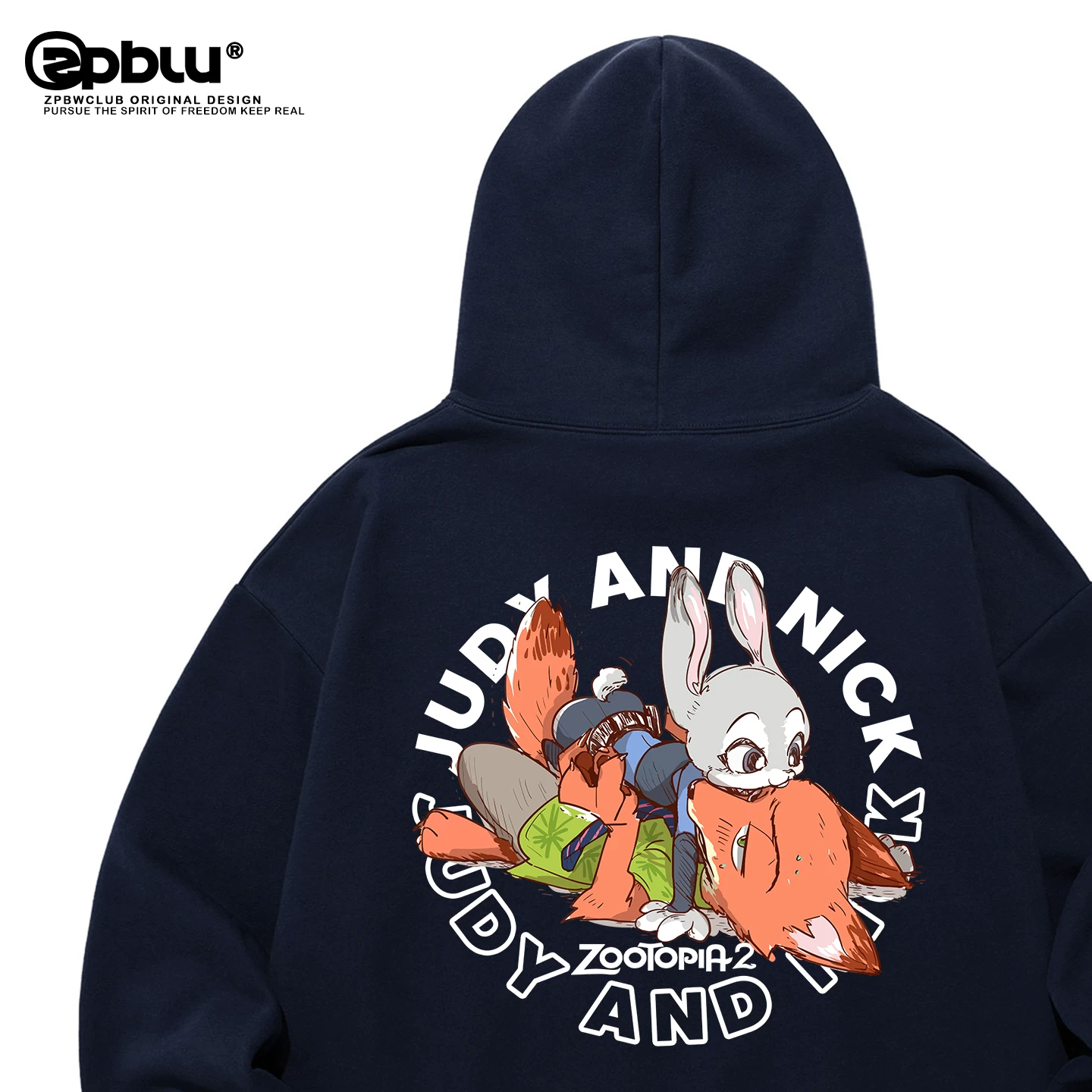 Zpbw Zootopia 2 фильм периферийный толстовка зима мужчины и женщины в одном стиле Джуди Ника круглый вырез одежда для пары