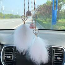 Car pendant in car pendant feather trapeze rear view mirror hanging decorated wings car hanging car decorations ins and wind