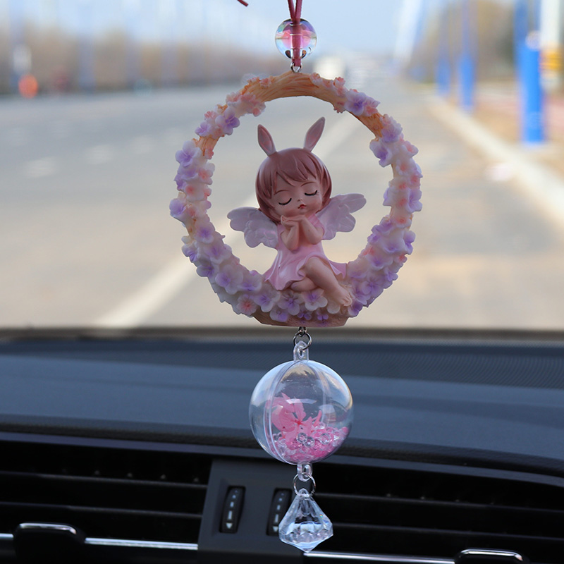 Car Pendant Car Pendant Accessories Woman Cute Creative Car Accessories Pendant Pendant One Road Safety Car Rearview Mirror Hanging-Taobao