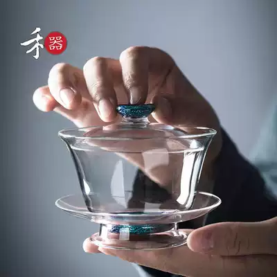 Hehe cover Bowl Xinghong glass cover bowl heat-resistant glass three-talent Cover bowl Kung Fu tea Cover bowl anti-scalding cover Bowl Tea Bowl