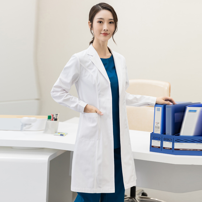 White Coat With Long Sleeves Doctor Women's Thin Summer Pure Cotton Experimental Suit Doctor Served Oral Workwear High-end Custom-made
