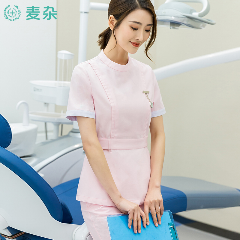 Nurse Serving Women Summer Short Sleeve Two-piece Style Suit Beauty Salon Thin style Customized Oral Plastic Surgeon Work set to do