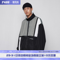 (F426)Tide brand spring loose couple contrast black and white stitching light hip hop jacket cardigan jacket