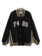 [F426 Official Store]National Trend Brand Autumn Couple Hip-Hop Logo Patchwork Baseball Jacket Faux Shearling Coat