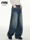 [F426 Official Store]National Trend Brand Autumn New American Casual Versatile Loose Deconstructed Micro-Curved Knife-Cut Jeans