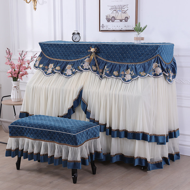 Piano cover Piano cloth cover cloth dustproof cover lace yarn modern simple piano cover piano cover full cover high-grade fabric