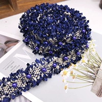 Из жемчуга, синий, белый, 2м