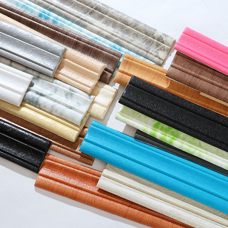 Self-adhesive wall stickers 3D three-dimensional foam waistline decorative border skirting board TV background wall frame ceiling edge strip