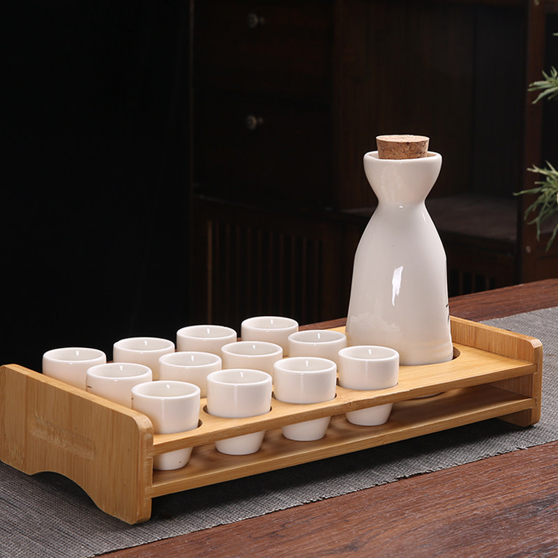 Ликер Cup 白酒杯套装陶瓷酒具家用分酒器仿古风酒壶小酒盅喝清酒杯子带杯架