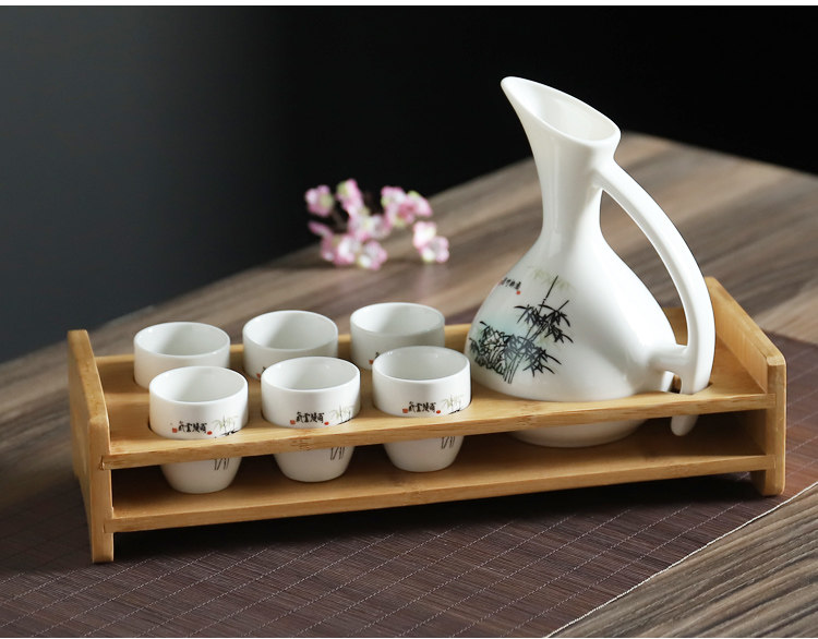 Прозрачное стекло Японское саке набор керамических японский ликер винный набор старинных духов стеклянный кувшин стеклянный кусаются стекло