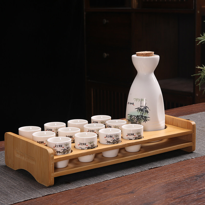 Ликер Cup 白酒杯套装陶瓷酒具家用分酒器仿古风酒壶小酒盅喝清酒杯子带杯架