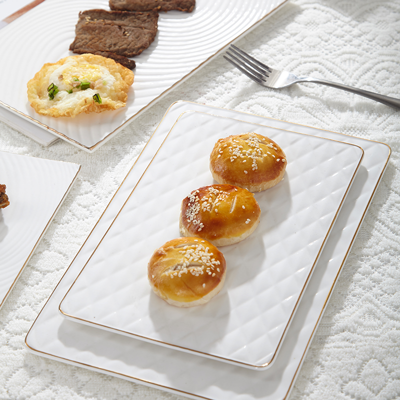 Creative Phnom Penh geometric rhombus plate ceramic western food plate bread plate flat plate dim sum flat plate steak plate pasta plate