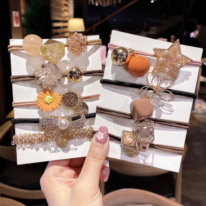 Zou Rope Netting Red 2021 New High-end Hair Ring Hair Circle Mati Temperament High Elasticity Rubber Band Girl Hair